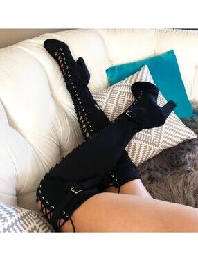 Lailani Thigh High 4" Chunky Heel Boots